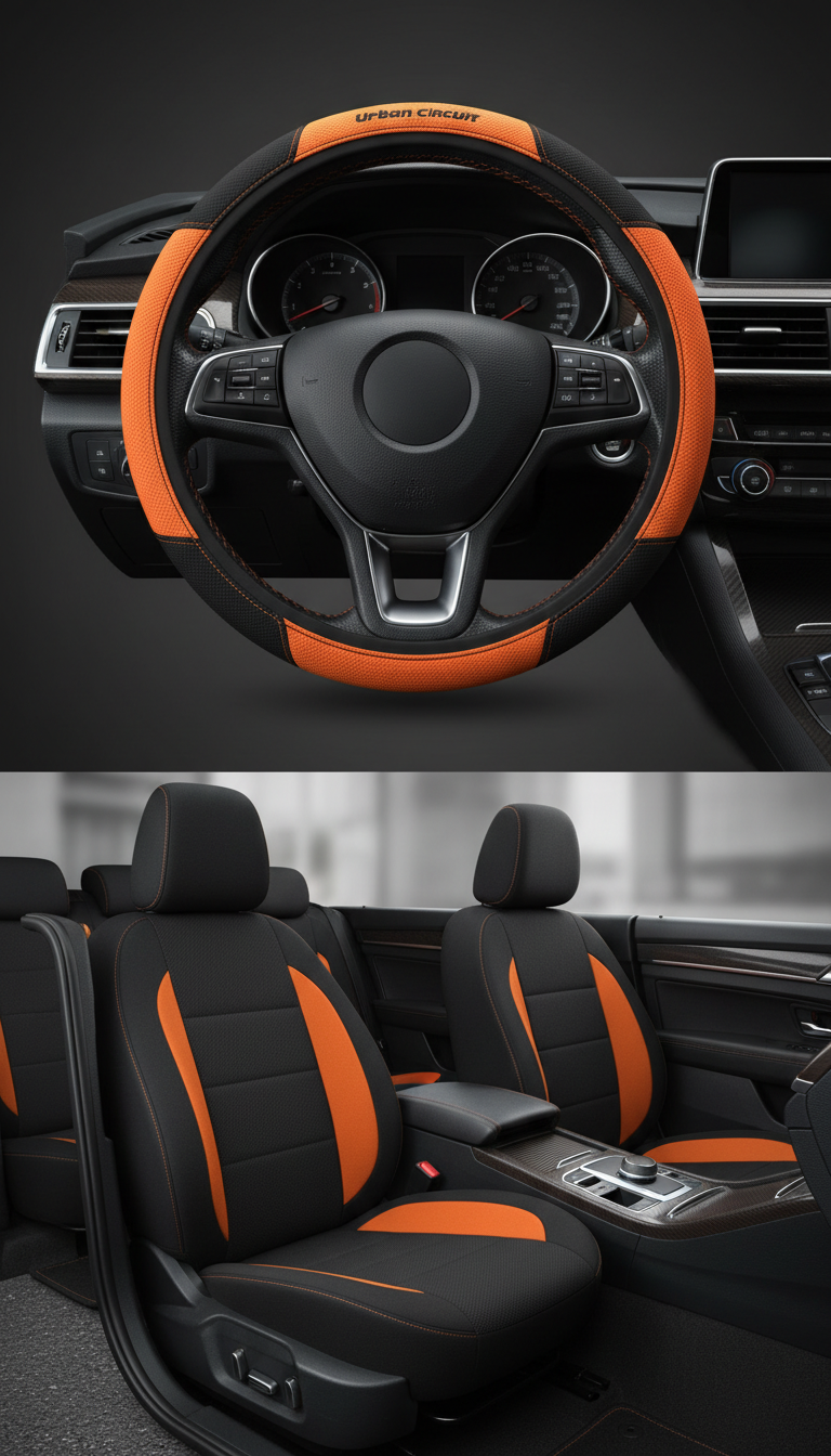 Housse volante orange et noire vive