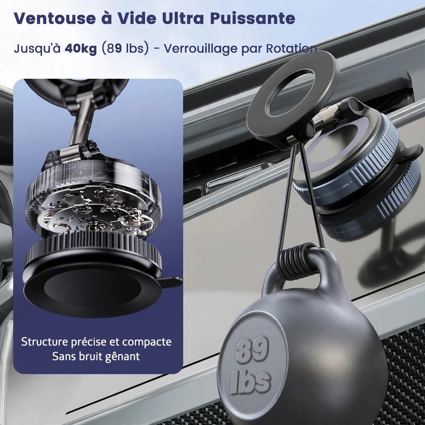 Support Téléphone Magnétique Voiture K007 – Fixation 360°