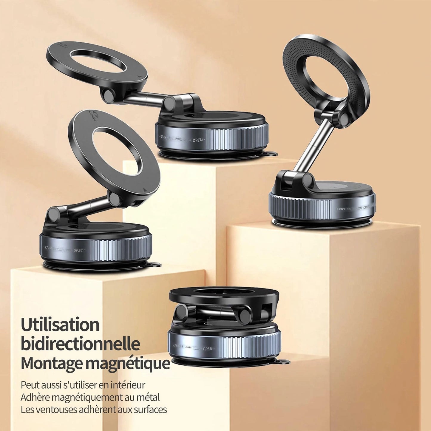 Support Téléphone Magnétique Voiture K007 – Fixation 360°