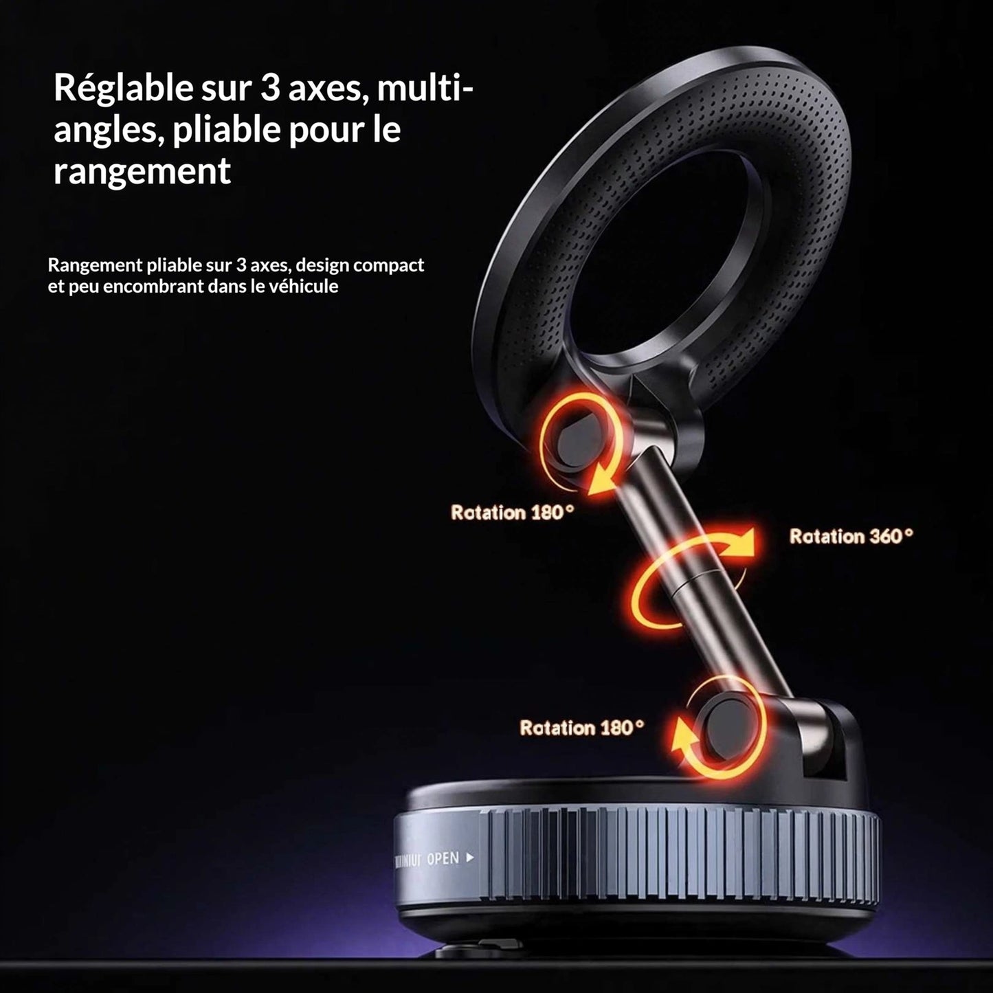 Support Téléphone Magnétique Voiture K007 – Fixation 360°
