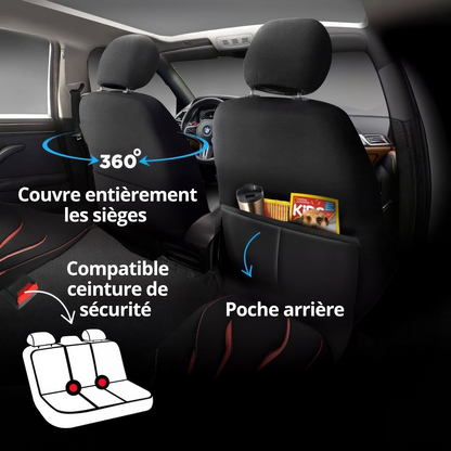 Housses de Siège Auto Premium PARS series – Cuir PVC respirant double couture