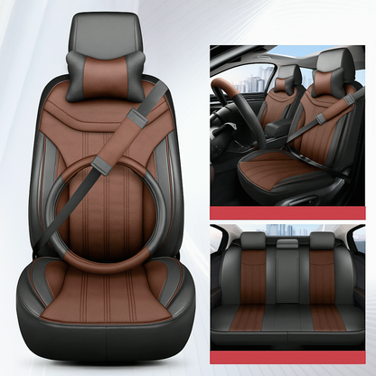 Housses de Siège Auto Premium – Cuir PVC (Ensemble Complet 5 Places)