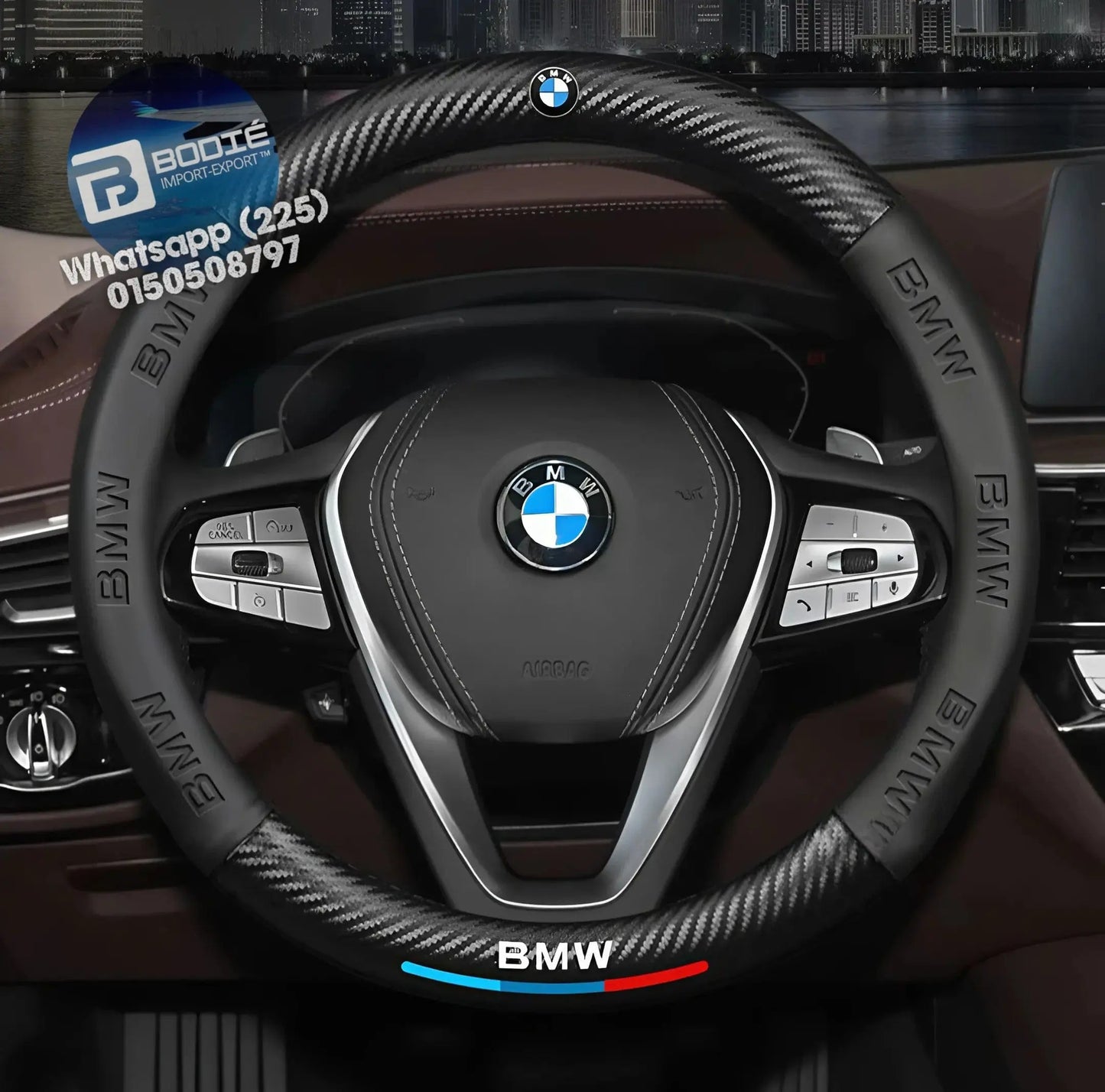 COUVRE VOLANT NOUVELLE GÉNÉRATION FIBRE DE CARBONE BODIÉ Import-Export